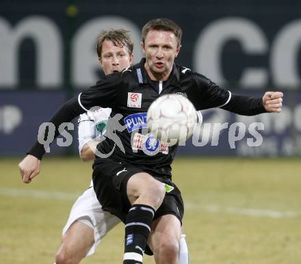 Fussball. Tipp3-Bundesliga. SK Austria Kelag Kaernten  gegen Sturm Graz. Thomas Riedl (Austria Kaernten), Muratovic Samir  (Graz). Klagenfurt, 18.3..2009. 
Foto: Kuess

---
pressefotos, pressefotografie, kuess, qs, qspictures, sport, bild, bilder, bilddatenbank