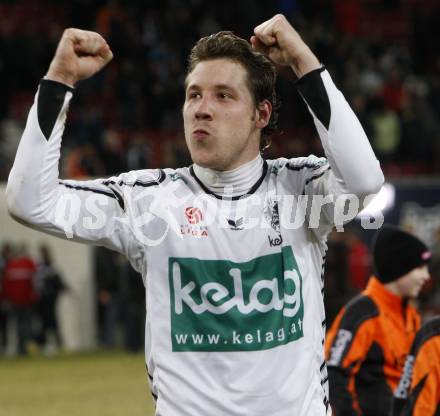 Fussball. Tipp3-Bundesliga. SK Austria Kelag Kaernten  gegen Sturm Graz. Jubel Schumacher (Austria Kaernten). Klagenfurt, 18.3..2009. 
Foto: Kuess

---
pressefotos, pressefotografie, kuess, qs, qspictures, sport, bild, bilder, bilddatenbank