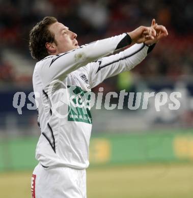 Fussball. Tipp3-Bundesliga. SK Austria Kelag Kaernten  gegen Sturm Graz. Torjubel schumacher (Austria Kaernten). Klagenfurt, 18.3..2009. 
Foto: Kuess

---
pressefotos, pressefotografie, kuess, qs, qspictures, sport, bild, bilder, bilddatenbank