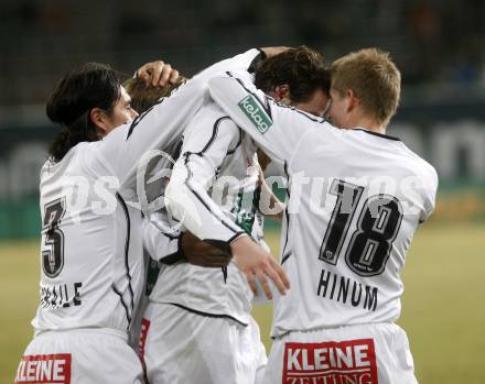 Fussball. Tipp3-Bundesliga. SK Austria Kelag Kaernten  gegen Sturm Graz. Torjubel Austria Kaernten. Klagenfurt, 18.3..2009. 
Foto: Kuess

---
pressefotos, pressefotografie, kuess, qs, qspictures, sport, bild, bilder, bilddatenbank