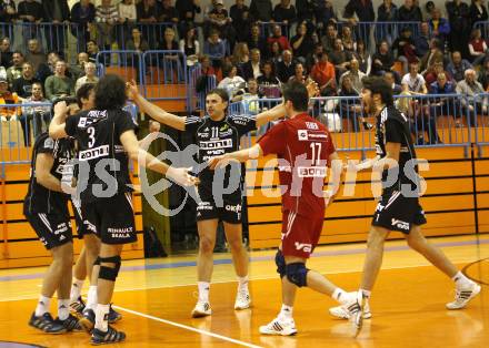 Volleyball Bundesliga. SK Aich/Dob gegen Aon Hotvolleys. Jubel (Hotvolleys). Prevalje, am 17.3.2009.
Foto: Kuess
---
pressefotos, pressefotografie, kuess, qs, qspictures, sport, bild, bilder, bilddatenbank