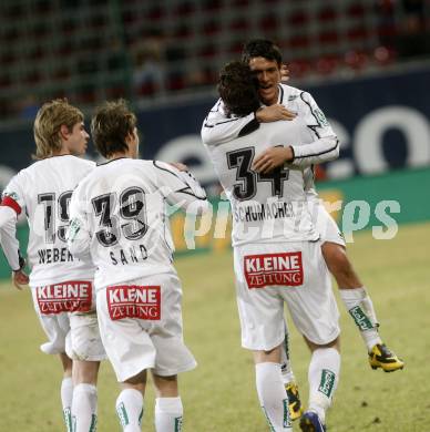 Fussball. Tipp3-Bundesliga. SK Austria Kelag Kaernten  gegen Sturm Graz. Torjubel Austria Kaernten. Klagenfurt, 18.3..2009. 
Foto: Kuess

---
pressefotos, pressefotografie, kuess, qs, qspictures, sport, bild, bilder, bilddatenbank