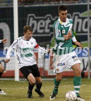 Fussball. Tipp3-Bundesliga. SK Austria Kelag Kaernten gegen SK Rapid. Thomas Riedl, (Kaernten), Stefan Maierhofer (Rapid). Klagenfurt, 21.3..2009. 
Foto: Kuess

---
pressefotos, pressefotografie, kuess, qs, qspictures, sport, bild, bilder, bilddatenbank