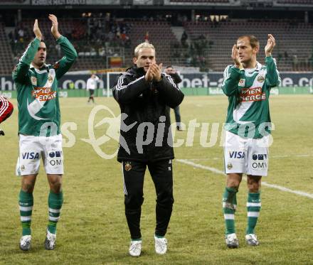 Fussball. Tipp3-Bundesliga. SK Austria Kelag Kaernten gegen SK Rapid. Jubel Erwin Hoffer, Juergen Patocka (Rapid). Klagenfurt, 21.3..2009. 
Foto: Kuess

---
pressefotos, pressefotografie, kuess, qs, qspictures, sport, bild, bilder, bilddatenbank