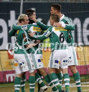 Fussball. Tipp3-Bundesliga. SK Austria Kelag Kaernten gegen SK Rapid. Torjubel (Rapid). Klagenfurt, 21.3..2009. 
Foto: Kuess

---
pressefotos, pressefotografie, kuess, qs, qspictures, sport, bild, bilder, bilddatenbank
