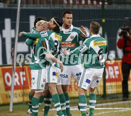 Fussball. Tipp3-Bundesliga. SK Austria Kelag Kaernten gegen SK Rapid.  Torjubel (Rapid). Klagenfurt, 21.3..2009. 
Foto: Kuess

---
pressefotos, pressefotografie, kuess, qs, qspictures, sport, bild, bilder, bilddatenbank