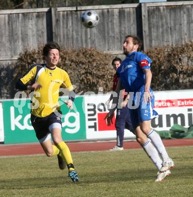 Fussball. Kaerntner Liga. VSV gegen St. Michael/L.. Prettenthaler Rene (VSV), Pusnik Borut (St. Michael). Villach, 21.3..2009. 
Foto: Kuess
---
pressefotos, pressefotografie, kuess, qs, qspictures, sport, bild, bilder, bilddatenbank