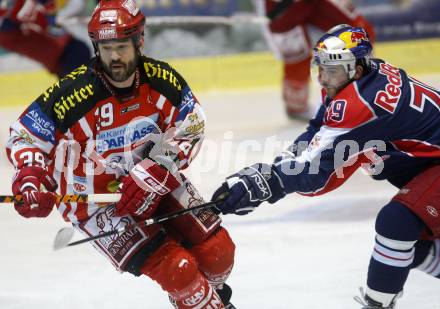 EBEL. Eishockey Bundesliga. KAC gegen EC Salzburg. Jeff Shantz,  (KAC), Mario Scalzo (Salzburg). Klagenfurt, am 22.3.2009.
Foto: Kuess 

---
pressefotos, pressefotografie, kuess, qs, qspictures, sport, bild, bilder, bilddatenbank