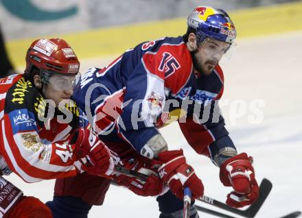 EBEL. Eishockey Bundesliga. KAC gegen EC Salzburg.  David Schuller, (KAC), Manuel Latusa (Salzburg). Klagenfurt, am 22.3.2009.
Foto: Kuess 

---
pressefotos, pressefotografie, kuess, qs, qspictures, sport, bild, bilder, bilddatenbank