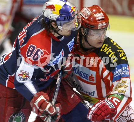 EBEL. Eishockey Bundesliga. KAC gegen EC Salzburg.  David Schuller, (KAC), Martin Mairitsch (Salzburg). Klagenfurt, am 22.3.2009.
Foto: Kuess 

---
pressefotos, pressefotografie, kuess, qs, qspictures, sport, bild, bilder, bilddatenbank