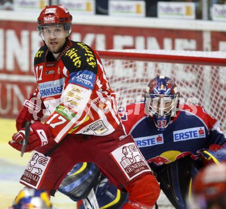 EBEL. Eishockey Bundesliga. KAC gegen EC Salzburg. Gregor Hager,  (KAC), Jordan Parise (Salzburg). Klagenfurt, am 22.3.2009.
Foto: Kuess 

---
pressefotos, pressefotografie, kuess, qs, qspictures, sport, bild, bilder, bilddatenbank