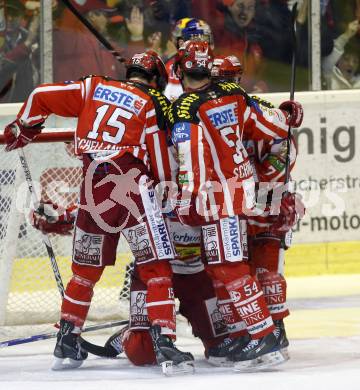 EBEL. Eishockey Bundesliga. KAC gegen EC Salzburg. Torjubel KAC. Klagenfurt, am 22.3.2009.
Foto: Kuess 

---
pressefotos, pressefotografie, kuess, qs, qspictures, sport, bild, bilder, bilddatenbank