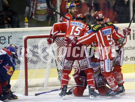 EBEL. Eishockey Bundesliga. KAC gegen EC Salzburg. Torjubel KAC. Klagenfurt, am 22.3.2009.
Foto: Kuess 

---
pressefotos, pressefotografie, kuess, qs, qspictures, sport, bild, bilder, bilddatenbank