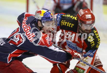 EBEL. Eishockey Bundesliga. KAC gegen EC Salzburg.  Andrew Schneider, (KAC), John Hughes  (Salzburg). Klagenfurt, am 22.3.2009.
Foto: Kuess 

---
pressefotos, pressefotografie, kuess, qs, qspictures, sport, bild, bilder, bilddatenbank