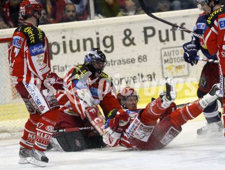 EBEL. Eishockey Bundesliga. KAC gegen EC Salzburg.  Jeffrey Tory, Travis scott, Mike pellegrims (KAC) Klagenfurt, am 22.3.2009.
Foto: Kuess 

---
pressefotos, pressefotografie, kuess, qs, qspictures, sport, bild, bilder, bilddatenbank