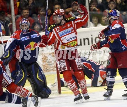 EBEL. Eishockey Bundesliga. KAC gegen EC Salzburg.  Gregor Hager, (KAC), Jordan Parise (Salzburg). Klagenfurt, am 22.3.2009.
Foto: Kuess 

---
pressefotos, pressefotografie, kuess, qs, qspictures, sport, bild, bilder, bilddatenbank