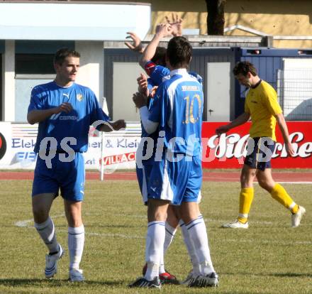 Fussball. Kaerntner Liga. VSV gegen St. Michael/L.. Torjubel VSV. Villach, 21.3..2009. 
Foto: Kuess
---
pressefotos, pressefotografie, kuess, qs, qspictures, sport, bild, bilder, bilddatenbank