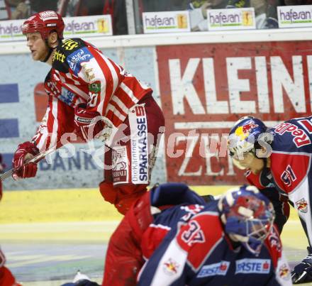 EBEL. Eishockey Bundesliga. KAC gegen EC Salzburg.  Mike Craig, (KAC), Jordan Parise, Matthias Trattnig (Salzburg). Klagenfurt, am 22.3.2009.
Foto: Kuess 

---
pressefotos, pressefotografie, kuess, qs, qspictures, sport, bild, bilder, bilddatenbank