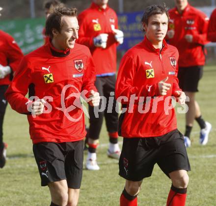 FUSSBALL - FIFA Weltmeisterschaft 2010, Qualifikation, OEFB, AUT vs ROM, Oesterreich vs Rumaenien, Vorberichte, Training AUT. Manuel Ortlechner, Andreas Ulmer (AUT). Velden, am 23.3.2009.
Foto: Kuess

---
pressefotos, pressefotografie, kuess, qs, qspictures, sport, bild, bilder, bilddatenbank