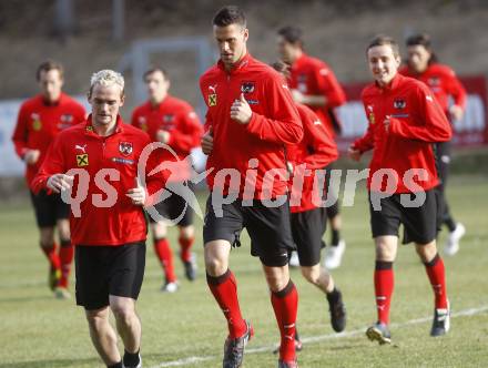 Fussball Nationalteam. Trainingslager in Velden am Woerthersee. Erwin Hoffer, Stefan Maierhofer. Velden, am 23.3.2009.
Foto: Kuess

---
pressefotos, pressefotografie, kuess, qs, qspictures, sport, bild, bilder, bilddatenbank