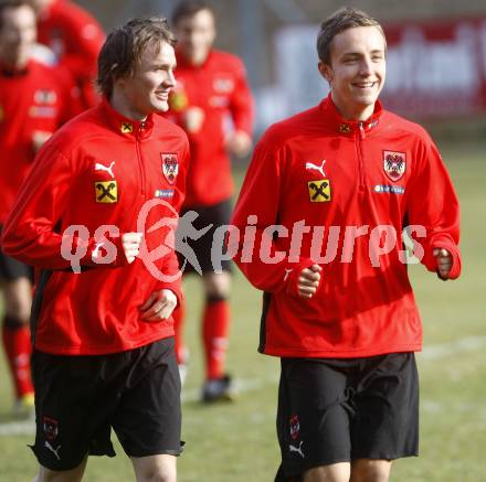 FUSSBALL - FIFA Weltmeisterschaft 2010, Qualifikation, OEFB, AUT vs ROM, Oesterreich vs Rumaenien, Vorberichte, Training AUT. Andreas Hoelzl, Daniel Beichler (AUT).
Foto: Kuess

---
pressefotos, pressefotografie, kuess, qs, qspictures, sport, bild, bilder, bilddatenbank