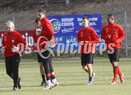 FUSSBALL - FIFA Weltmeisterschaft 2010, Qualifikation, OEFB, AUT vs ROM, Oesterreich vs Rumaenien, Vorberichte, Training AUT. Andreas Schranz, Juergen Macho, Aleksandar Dragovic, Ruben Okotie (AUT). Velden, am 23.3.2009.
Foto: Kuess
---
pressefotos, pressefotografie, kuess, qs, qspictures, sport, bild, bilder, bilddatenbank