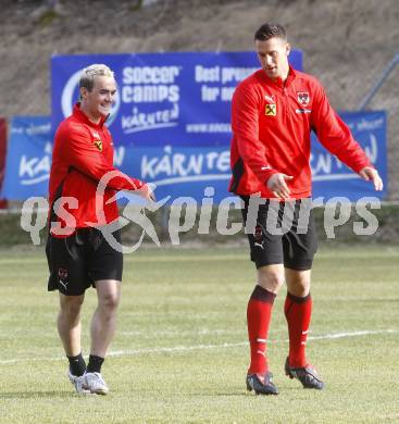 FUSSBALL - FIFA Weltmeisterschaft 2010, Qualifikation, OEFB, AUT vs ROM, Oesterreich vs Rumaenien, Vorberichte, Training AUT. Erwin Hoffer, Stefan Maierhofer (AUT). Velden, am 23.3.2009.
Foto: Kuess

---
pressefotos, pressefotografie, kuess, qs, qspictures, sport, bild, bilder, bilddatenbank