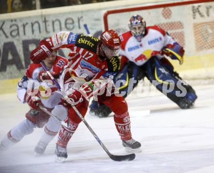 EBEL. Eishockey Bundesliga. KAC gegen EC Salzburg.  Gregor Hager, (KAC), PARISE Jordan, CIBULSKIS Oskars (Salzburg). Klagenfurt, am 26.3.2009.
Foto: Kuess 

---
pressefotos, pressefotografie, kuess, qs, qspictures, sport, bild, bilder, bilddatenbank