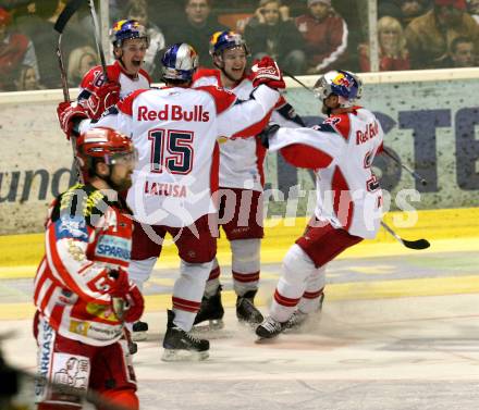 EBEL. Eishockey Bundesliga. KAC gegen EC Salzburg. Torjubel Salzburg. Klagenfurt, am 26.3.2009.
Foto: Kuess 

---
pressefotos, pressefotografie, kuess, qs, qspictures, sport, bild, bilder, bilddatenbank