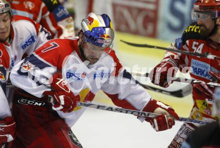 EBEL. Eishockey Bundesliga. KAC gegen EC Salzburg.  Andrew Schneider (KAC), FOSTER Adrian (Salzburg). Klagenfurt, am 26.3.2009.
Foto: Kuess 

---
pressefotos, pressefotografie, kuess, qs, qspictures, sport, bild, bilder, bilddatenbank