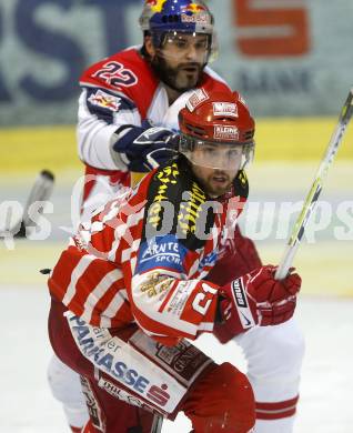 EBEL. Eishockey Bundesliga. KAC gegen EC Salzburg.  Christoph Harand,  (KAC), JULIEN Stephane (Salzburg). Klagenfurt, am 26.3.2009.
Foto: Kuess 

---
pressefotos, pressefotografie, kuess, qs, qspictures, sport, bild, bilder, bilddatenbank