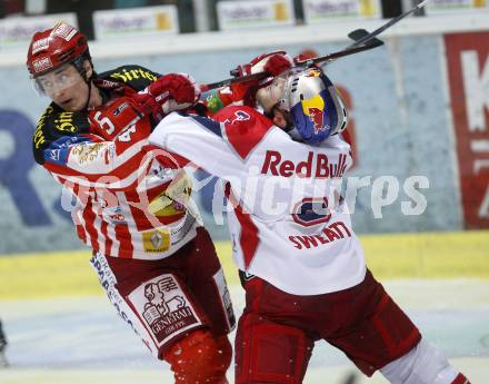 EBEL. Eishockey Bundesliga. KAC gegen EC Salzburg. David Schuller (KAC), SWEATT Walter Lee (Salzburg). Klagenfurt, am 26.3.2009.
Foto: Kuess 

---
pressefotos, pressefotografie, kuess, qs, qspictures, sport, bild, bilder, bilddatenbank