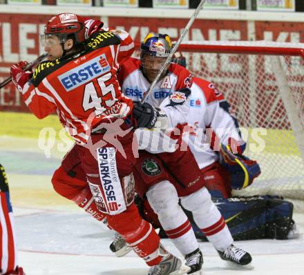 EBEL. Eishockey Bundesliga. KAC gegen EC Salzburg. David Schuller (KAC), REBEK Jeremy (Salzburg). Klagenfurt, am 26.3.2009.
Foto: Kuess 

---
pressefotos, pressefotografie, kuess, qs, qspictures, sport, bild, bilder, bilddatenbank