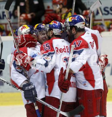 EBEL. Eishockey Bundesliga. KAC gegen EC Salzburg. Torjubel Salzburg. Klagenfurt, am 26.3.2009.
Foto: Kuess 

---
pressefotos, pressefotografie, kuess, qs, qspictures, sport, bild, bilder, bilddatenbank