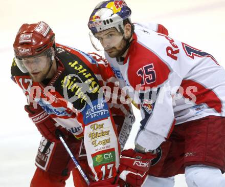 EBEL. Eishockey Bundesliga. KAC gegen EC Salzburg.  Gregor Hager, (KAC), Manuel Latusa (Salzburg). Klagenfurt, am 26.3.2009.
Foto: Kuess 

---
pressefotos, pressefotografie, kuess, qs, qspictures, sport, bild, bilder, bilddatenbank