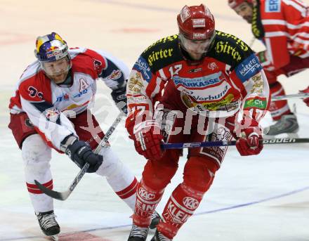 EBEL. Eishockey Bundesliga. KAC gegen EC Salzburg.  Gregor Hager, (KAC), Jeremy Rebek (Salzburg). Klagenfurt, am 26.3.2009.
Foto: Kuess 

---
pressefotos, pressefotografie, kuess, qs, qspictures, sport, bild, bilder, bilddatenbank