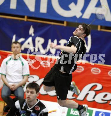 Badminton Bundesliga. ASKOE Kelag Kaernten gegen Traun. Stylian Makarski, Vladimir Metodiev (Kaernten). Klagenfurt, am 28.3.2009.
Foto: Kuess



---
pressefotos, pressefotografie, kuess, qs, qspictures, sport, bild, bilder, bilddatenbank