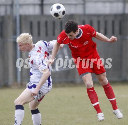 Fussball Regionalliga. SAK gegen SV Spittal. Rene Partl,  (SAK) Hirschbuehl Johannes (Spittal). Klagenfurt, am 28.3.2009.
Foto: Kuess

---
pressefotos, pressefotografie, kuess, qs, qspictures, sport, bild, bilder, bilddatenbank