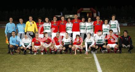 Fussball Testspiel. Nationalteam Oesterreich gegen AKA Austria Kaernten U19. Mannschaftsfoto. Juergen Macho, Andreas Ulmer, Paul Scharner, Sebastian Proedl, Stefan Maierhofer, Emanuel Pogatetz, Erwin Hoffer, Franz Schiemer, Christian Fuchs, Andreas Hoelzl, Juergen Saeumel. Wolfgang Karner, Mathias Wrienz, Roland Putsche, Hannes Plieschnegger, Hrvoje Jakovljevic, Marco Koller, Balasz Sebestyen, Jakob Orgonyi, Raphael regenfelder, Martin Salentinig, Manfred Frank.  Wolfsberg, am 27.3.2009.
Foto: Kuess
---
pressefotos, pressefotografie, kuess, qs, qspictures, sport, bild, bilder, bilddatenbank