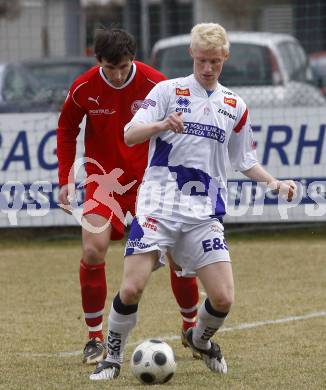 Fussball Regionalliga. SAK gegen SV Spittal. Rene Partl,  (SAK) Sergej Jakirovic (Spittal). Klagenfurt, am 28.3.2009.
Foto: Kuess

---
pressefotos, pressefotografie, kuess, qs, qspictures, sport, bild, bilder, bilddatenbank