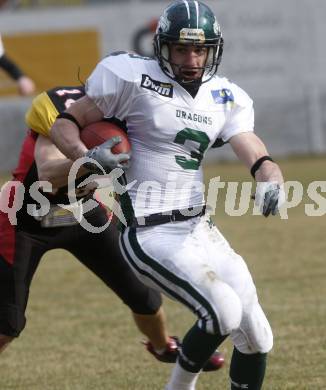 American Football. Austrian Football League  Carinthian Black Lions gegen Danube Dragons Klosterneuburg. Andrej Kliman (Dragons). Klagenfurt, am 28.3.2009.
Foto: Kuess

---
pressefotos, pressefotografie, kuess, qs, qspictures, sport, bild, bilder, bilddatenbank