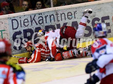 EBEL. Eishockey Bundesliga. KAC gegen EC Salzburg.  NORRIS Warren (KAC), TRATTNIG Matthias (Salzburg). Klagenfurt, am 31.3.2009.
Foto: Kuess 

---
pressefotos, pressefotografie, kuess, qs, qspictures, sport, bild, bilder, bilddatenbank