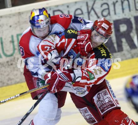 EBEL. Eishockey Bundesliga. KAC gegen EC Salzburg.  Manuel Geier,  (KAC), Mike Siklenka (Salzburg). Klagenfurt, am 31.3.2009.
Foto: Kuess 

---
pressefotos, pressefotografie, kuess, qs, qspictures, sport, bild, bilder, bilddatenbank