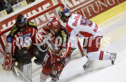 EBEL. Eishockey Bundesliga. KAC gegen EC Salzburg.  Travis Scott, Warren Norris (KAC), MCDONOUGH Ryan Thomas (Salzburg). Klagenfurt, am 31.3.2009.
Foto: Kuess 

---
pressefotos, pressefotografie, kuess, qs, qspictures, sport, bild, bilder, bilddatenbank