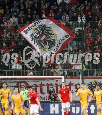 Fussball WM Qualifikationsspiel. Oessterreich gegen Rumaenien. Fans. Hypo Group Arena, Klagenfurt, am 1.4. 2009.
Foto: Kuess

---
pressefotos, pressefotografie, kuess, qs, qspictures, sport, bild, bilder, bilddatenbank