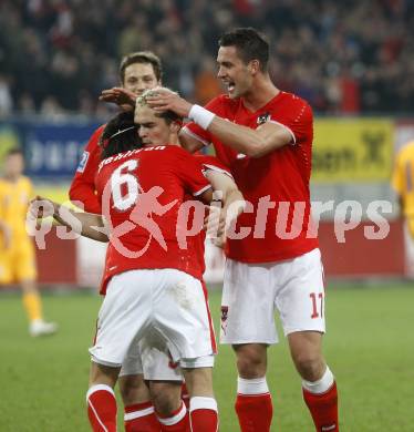 Fussball WM Qualifikationsspiel. Oessterreich gegen Rumaenien. Torjubel Oesterreich. Hypo Group Arena, Klagenfurt, am 1.4. 2009.
Foto: Kuess

---
pressefotos, pressefotografie, kuess, qs, qspictures, sport, bild, bilder, bilddatenbank