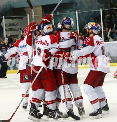 EBEL. Eishockey Bundesliga. EC Red Bull Salzburg gegen  KAC. Torjubel Salzburg. Salzburg, am 2.4.2009.
Foto: Kuess 

---
pressefotos, pressefotografie, kuess, qs, qspictures, sport, bild, bilder, bilddatenbank