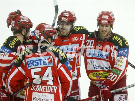 EBEL. Eishockey Bundesliga. EC Red Bull Salzburg gegen  KAC. Torjubel  (KAC). Salzburg, am 2.4.2009.
Foto: Kuess 

---
pressefotos, pressefotografie, kuess, qs, qspictures, sport, bild, bilder, bilddatenbank