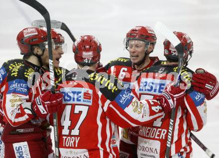 EBEL. Eishockey Bundesliga. EC Red Bull Salzburg gegen  KAC. Torjubel (KAC). Salzburg, am 2.4.2009.
Foto: Kuess 

---
pressefotos, pressefotografie, kuess, qs, qspictures, sport, bild, bilder, bilddatenbank