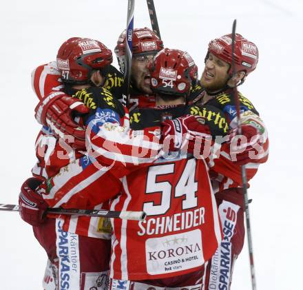 EBEL. Eishockey Bundesliga. EC Red Bull Salzburg gegen  KAC. Torjubel  (KAC). Salzburg, am 2.4.2009.
Foto: Kuess 

---
pressefotos, pressefotografie, kuess, qs, qspictures, sport, bild, bilder, bilddatenbank